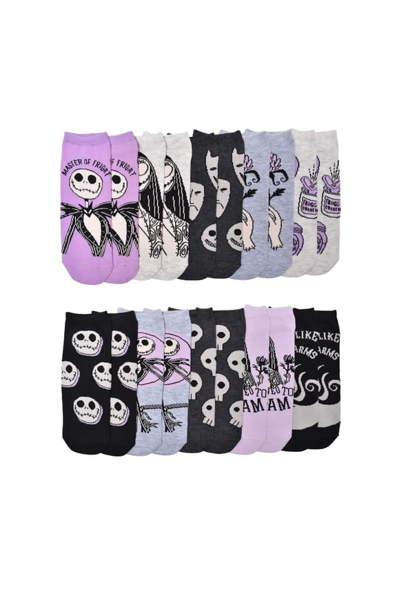 Women's Nightmare Before Christmas 10 Pack Low Cut Socks