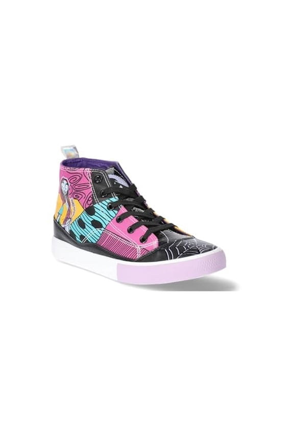 Women's Nightmare Before Christmas High Top Lace Up Sneakers - Jack & Sally, Size 9.5