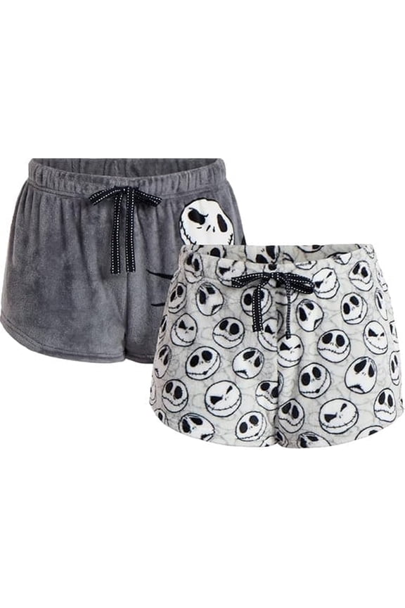 Women's Nightmare Before Christmas Minky Sleep Shorts, 2-Pack, Jack, Medium