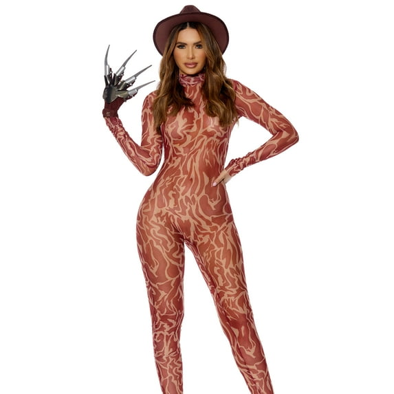 Women's Nightmare Freddy Jumpsuit Costume with Glove