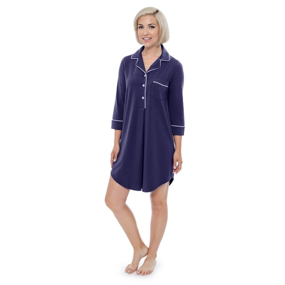 Women's Nightshirt in Bamboo Viscose (Zenrest) Stylish Sleep Shirt by Texere