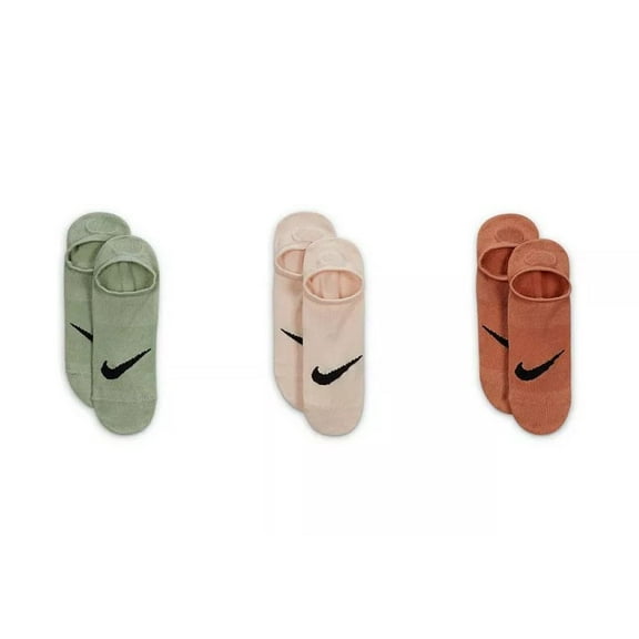 Women's Nike 3-Pack Everyday Plus Lightweight Training Footie Socks Color: Multi Green Size: MEDIUM