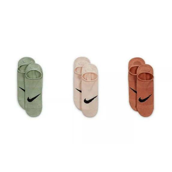 Women's Nike 3-Pack Everyday Plus Lightweight Training Footie Socks Color: Multi Green Size: MEDIUM