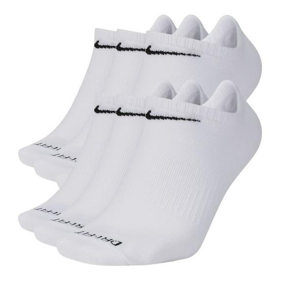 Women's Nike 6-Pack Everyday Plus Lightweight Training No-Show Socks Color: White Black Size: M