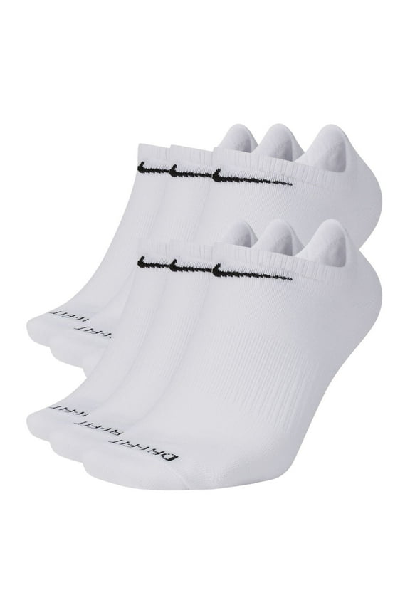 Women's Nike 6-Pack Everyday Plus Lightweight Training No-Show Socks Color: White Black Size: M