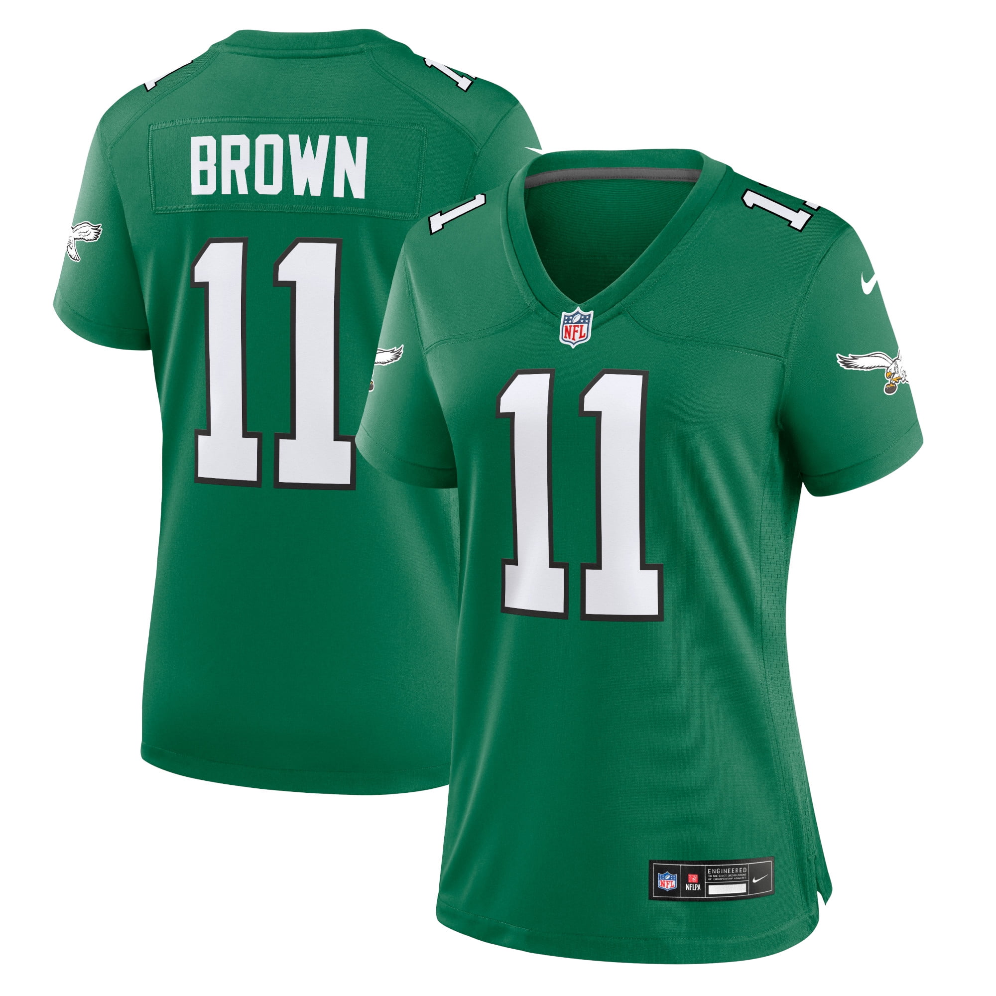 Women's Nike A.J. Brown Kelly Green Philadelphia Eagles Player Jersey