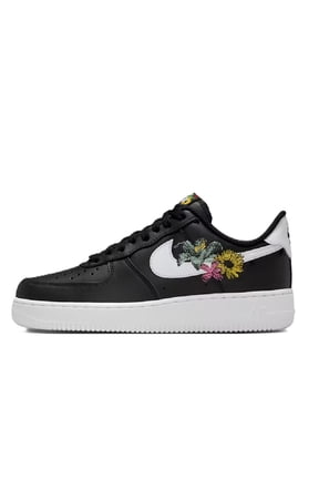 Women's Nike Air Force 1 '07 PRM 'Flowers' Blk/Wht-Mtlc Gold (IB6644 001) - 6.5