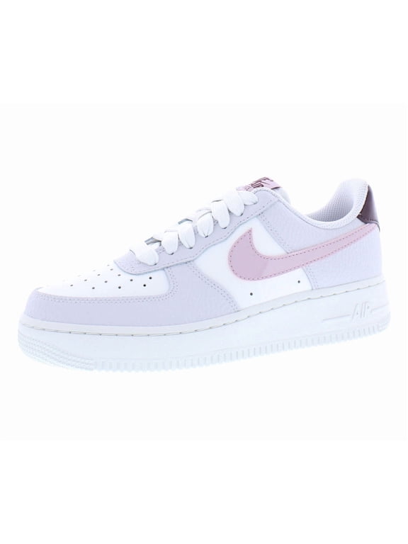 Air Force 1 '07 Leather Womens Shoes Size 6, Color: Summit White/Plum Chalk