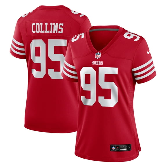 Women's Nike Alfred Collins  Scarlet San Francisco 49ers Team Game Jersey