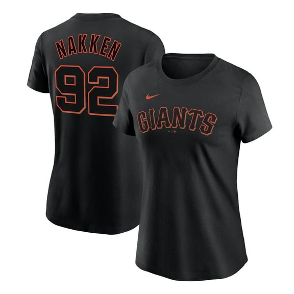 Women's Nike Alyssa Nakken Black San Francisco Giants Name & Number T-Shirt