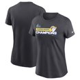 thumbnail image 1 of Women's Nike Anthracite Los Angeles Rams Super Bowl LVI Champions T-Shirt, 1 of 3