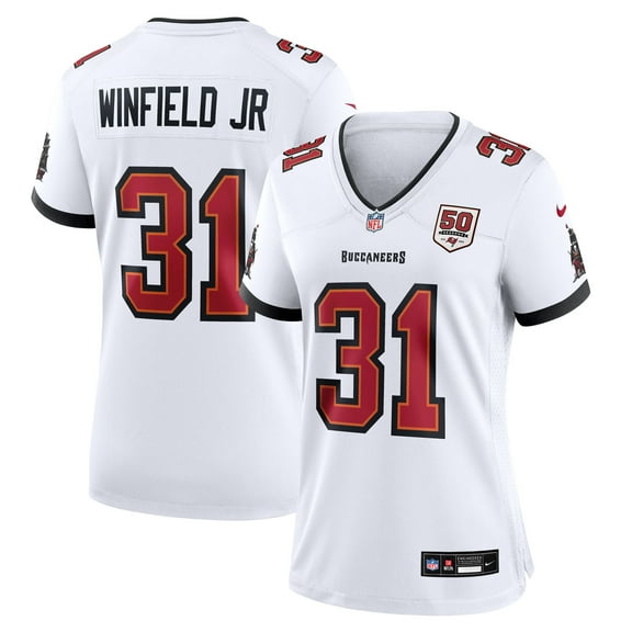 Women's Nike Antoine Winfield Jr. White Tampa Bay Buccaneers 50th Season Patch Game Jersey