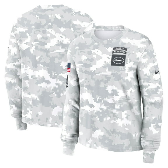 Women's Nike Arctic Camo New York Jets 2024 Salute To Service Dri-FIT Long Sleeve T-Shirt