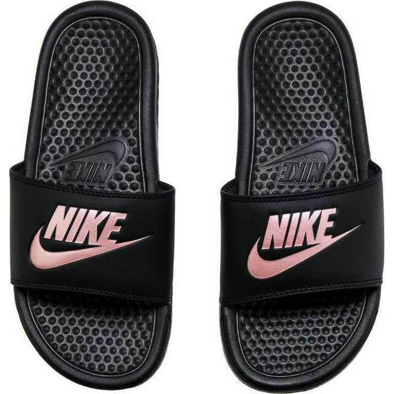Nike Benassi JDI Slide Women's Shoes Size 6, Black/Rose Gold, Lace