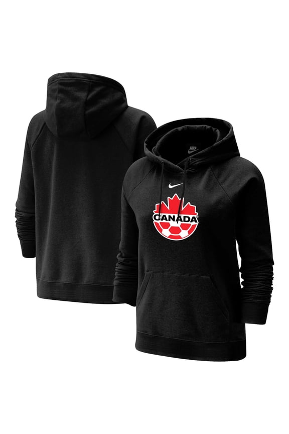 Women's Nike Black Canada Soccer Varsity Raglan Tri-Blend Pullover Hoodie