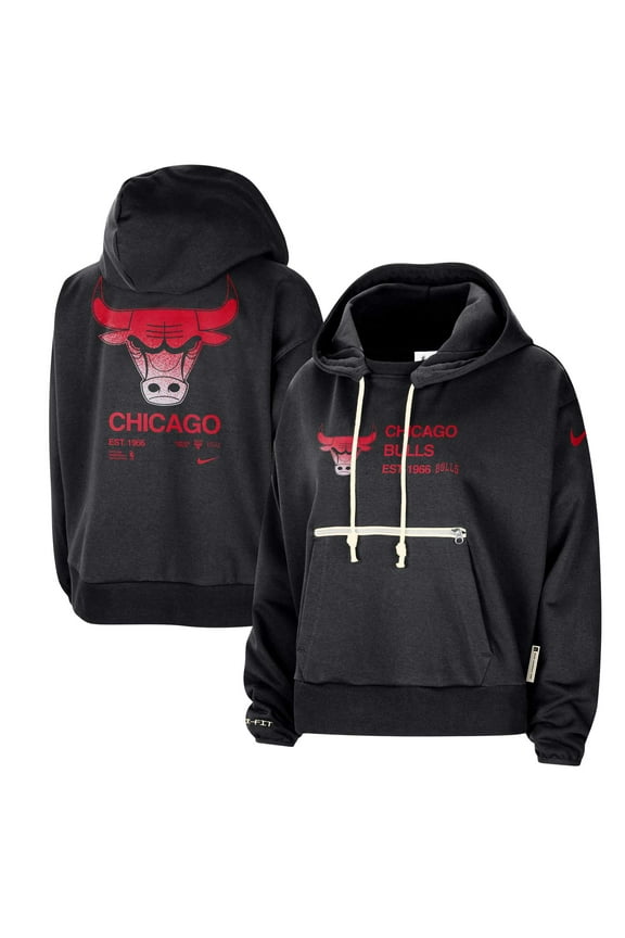 Women's Nike Black Chicago Bulls Courtside Standard Issue Performance Pullover Hoodie