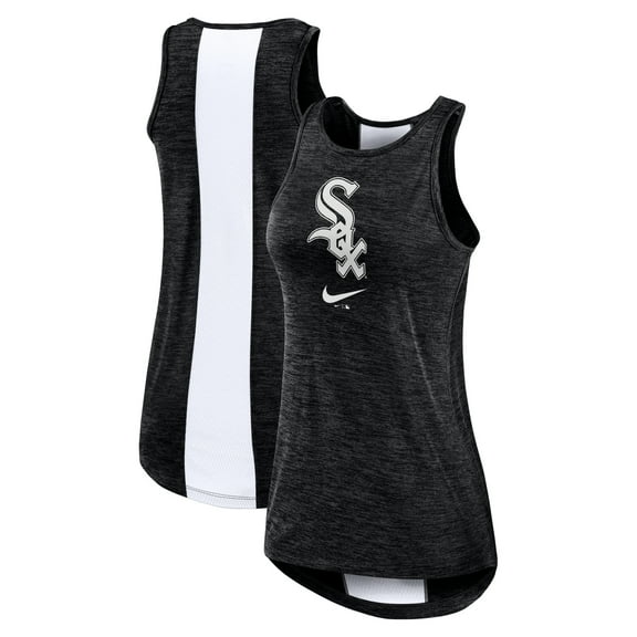 Women's Nike Black Chicago White Sox Dri-FIT Performance Right Mix High Neck Tank Top