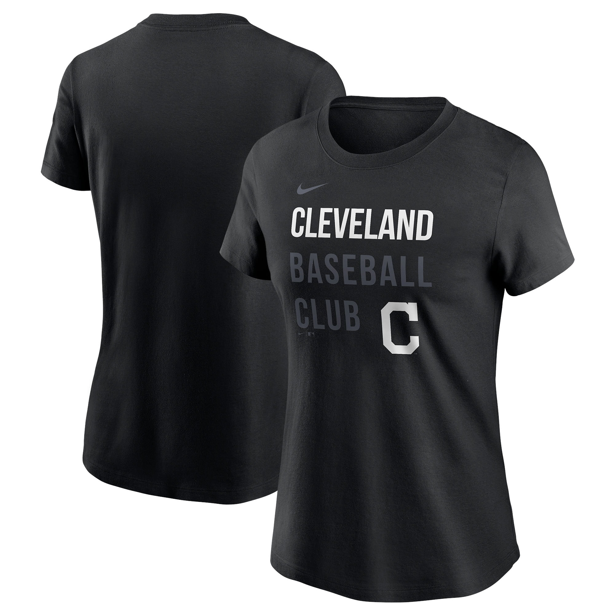 Women's Nike Black Cleveland Indians Baseball Club T-Shirt 
