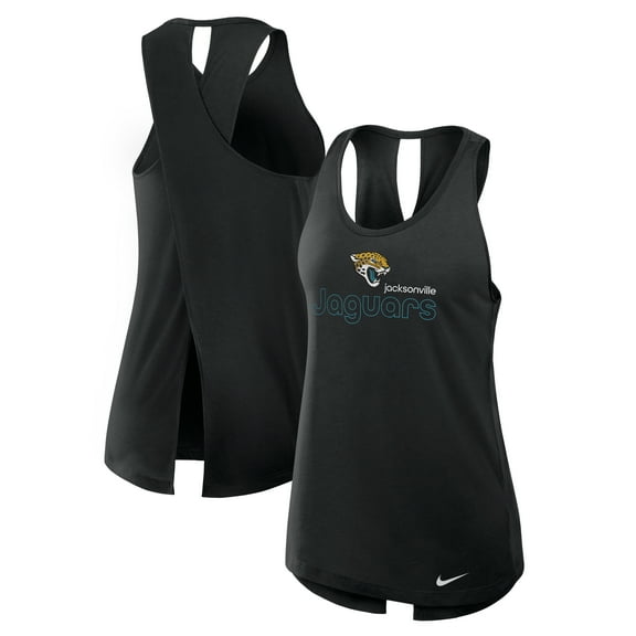 Women's Nike Black Jacksonville Jaguars Open-Back Crisscross Dri-FIT Tank Top