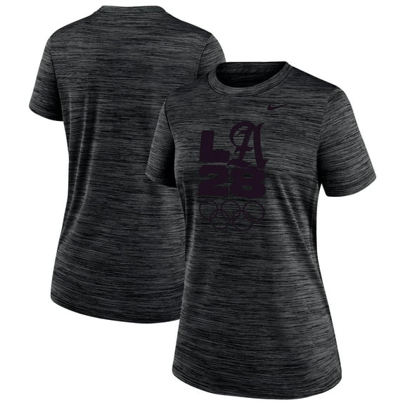 Women's Nike Black LA28 Summer Olympics Velocity Performance T-Shirt