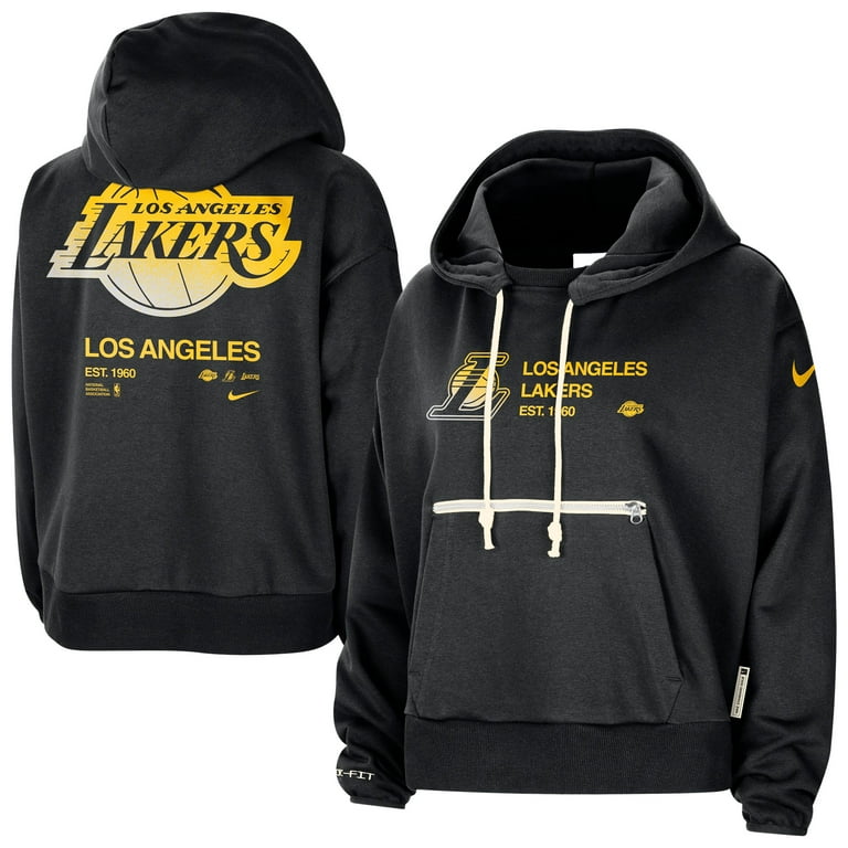 Women s Nike Black Los Angeles Lakers Courtside Standard Issue Performance Pullover Hoodie Walmart