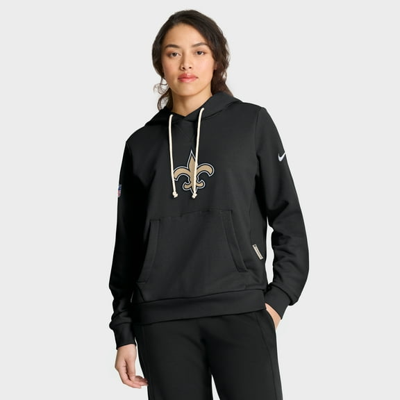 Women's Nike Black New Orleans Saints Sideline Standard Issue-Initial Home-Dri-FIT Hoodie
