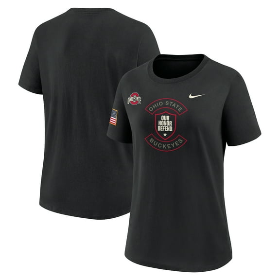 Women's Nike Black Ohio State Buckeyes 2025 Military Appreciation Dri-FIT T-Shirt