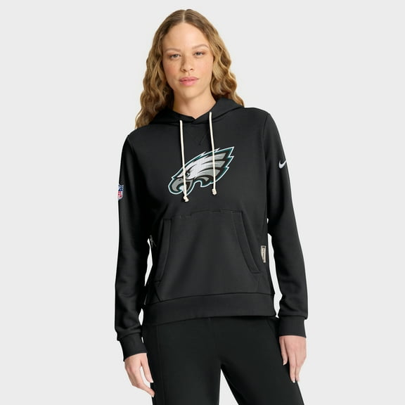Women's Nike Black Philadelphia Eagles Sideline Standard Issue-Initial Home-Dri-FIT Hoodie