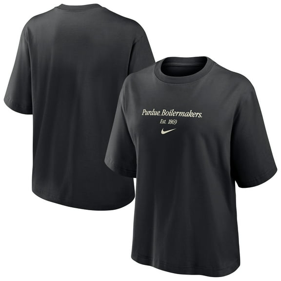 Women's Nike Black Purdue Boilermakers Boxy T-Shirt