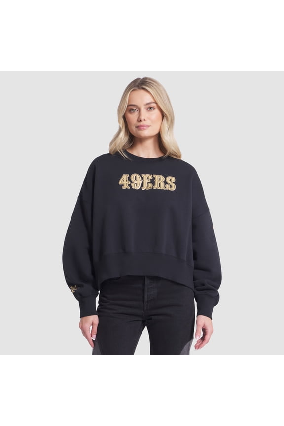 Women's Nike Black San Francisco 49ers 2025 Rivalries Collection Oversized Phoenix Fleece Sweatshirt