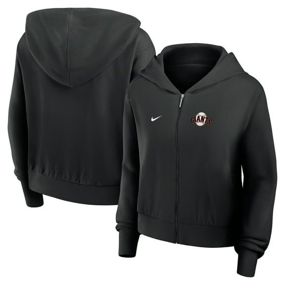 Women's Nike Black San Francisco Giants Cropped Chill Full-Zip Hoodie