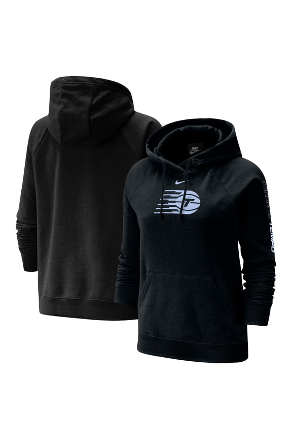 Women's Nike  Black Toronto Tempo Varsity Fleece Tri-Blend Pullover Hoodie
