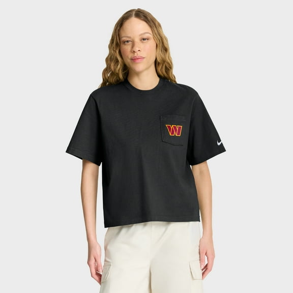 Women's Nike Black Washington Commanders Rewind Pocket Boxy T-Shirt