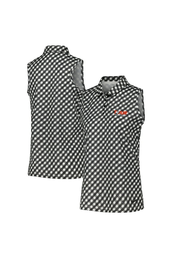 Women's Nike Black/White TOUR Championship Victory Performance Sleeveless Polo