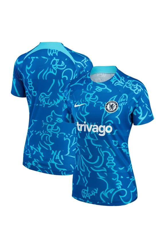 Women's Nike Blue Chelsea 2022/23 Pre-Match Home Performance Top