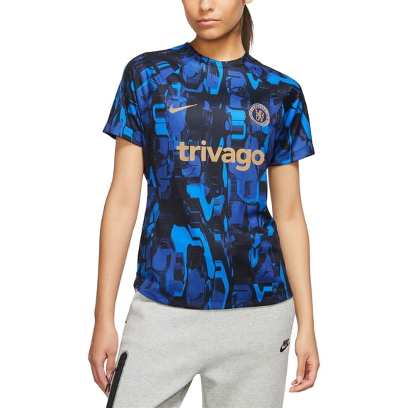 Women's Nike Blue Chelsea 2023/24 Home Academy Pro Pre-Match Top