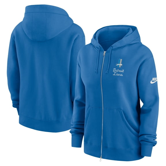 Women's Nike Blue Detroit Lions Phoenix Rewind Full-Zip Hoodie