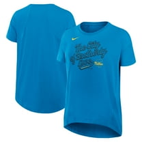 Women's Nike Blue Philadelphia Phillies 2025 City Connect Flowy Fashion Tri-Blend Dri-FIT T-Shirt