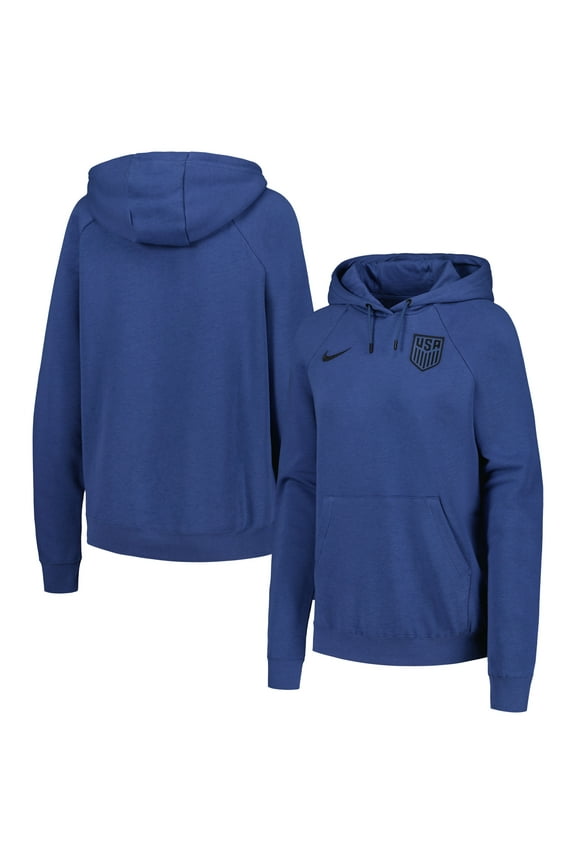 Women's Nike Blue USMNT Essential Raglan Pullover Hoodie