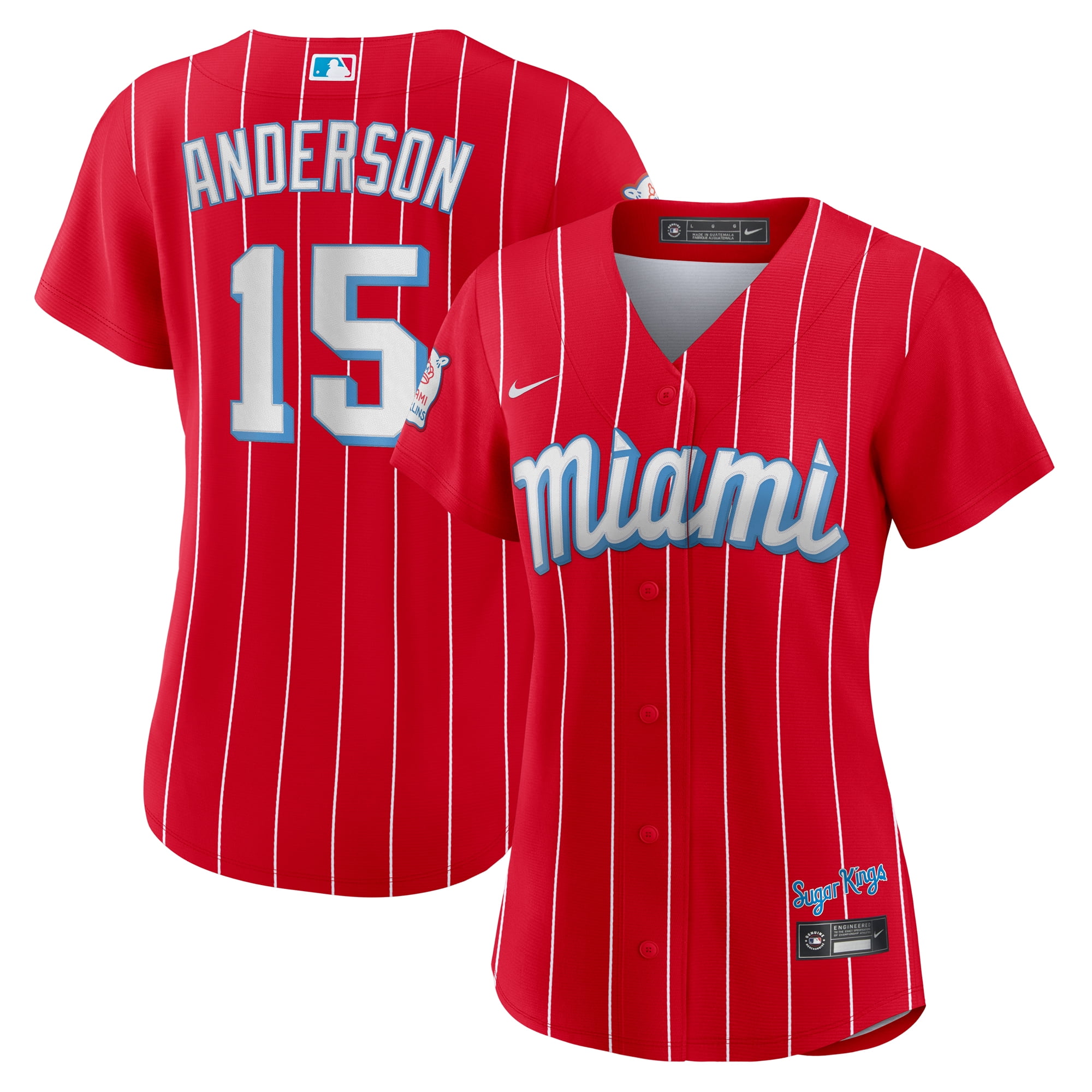 Women s Nike Brian Anderson Red Miami Marlins City Connect Replica Player Jersey Walmart