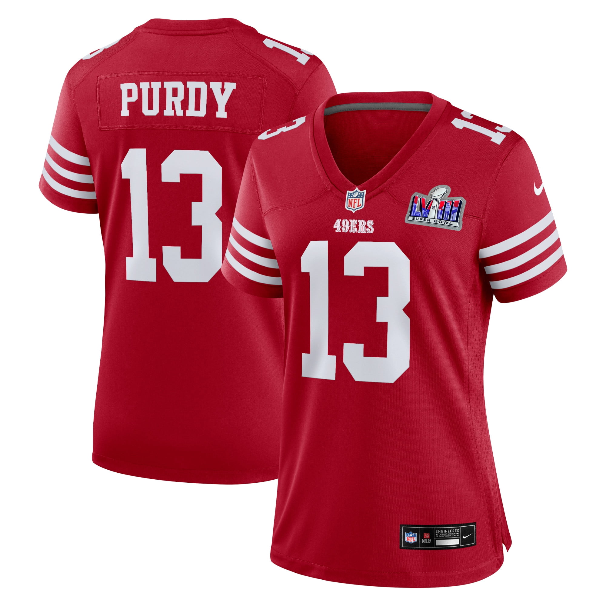 Women's Nike Brock Purdy Scarlet San Francisco 49ers Super Bowl LVIII