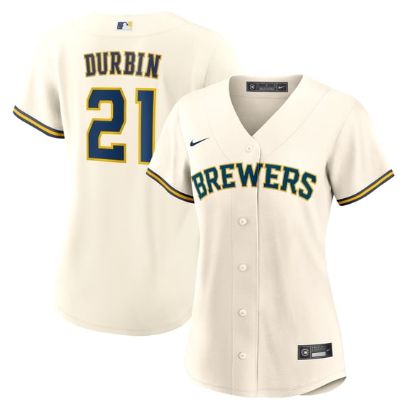 Women's Nike Caleb Durbin Cream Milwaukee Brewers Home Replica Jersey