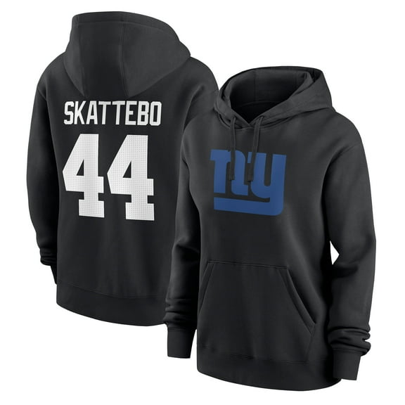 Women's Nike Cam Skattebo Black New York Giants Player Name & Number Fleece Hoodie