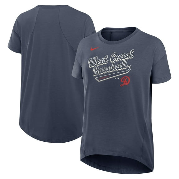 Women's Nike Charcoal Los Angeles Dodgers 2025 City Connect Flowy Fashion Tri-Blend Dri-FIT T-Shirt