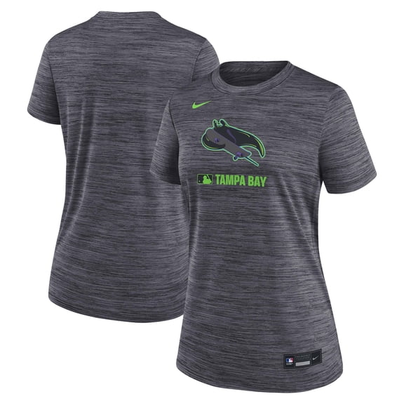 Women's Nike Charcoal Tampa Bay Rays Authentic Collection City Connect Velocity Dri-FIT T-Shirt