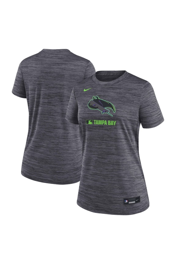 Women's Nike Charcoal Tampa Bay Rays Authentic Collection City Connect Velocity Dri-FIT T-Shirt