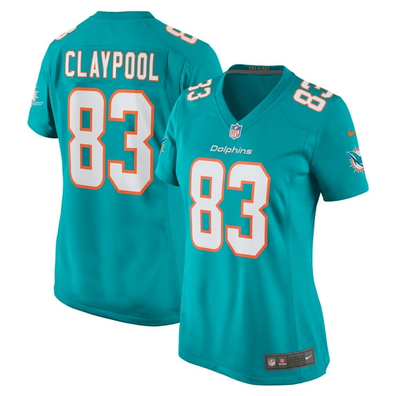 Women's Nike Chase Claypool Aqua Miami Dolphins Game Jersey