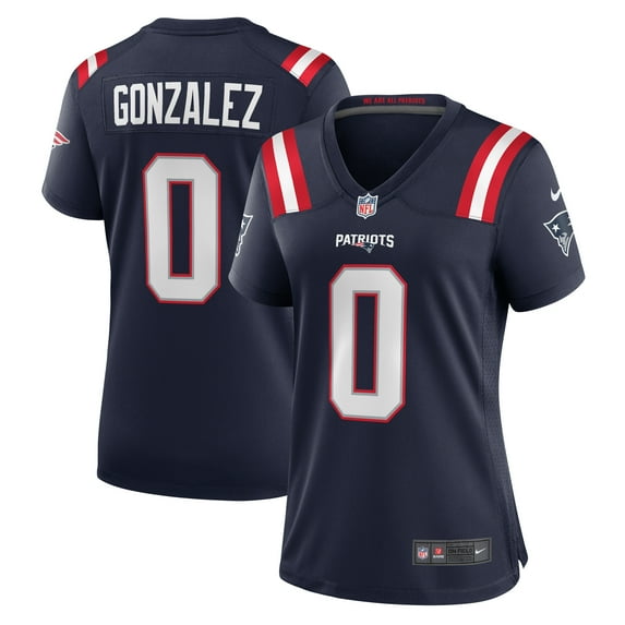 Women's Nike Christian Gonzalez Navy New England Patriots Team Game Jersey