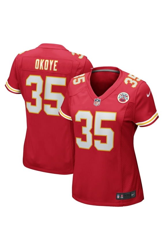 Women's Nike Christian Okoye Red Kansas City Chiefs Game Retired Player Jersey