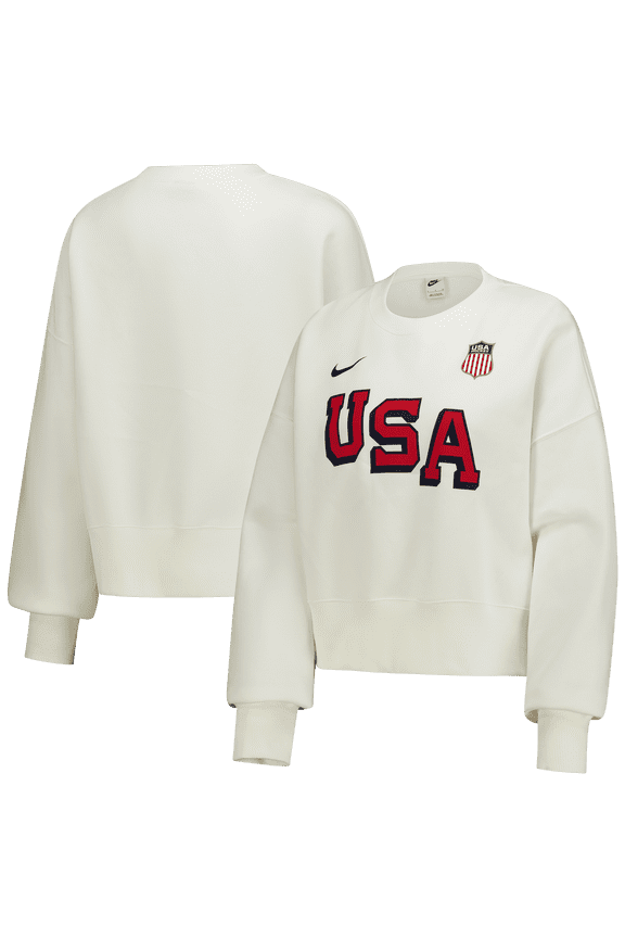 Women's Nike Cream US Hockey Oversized Phoenix Fleece Sweatshirt